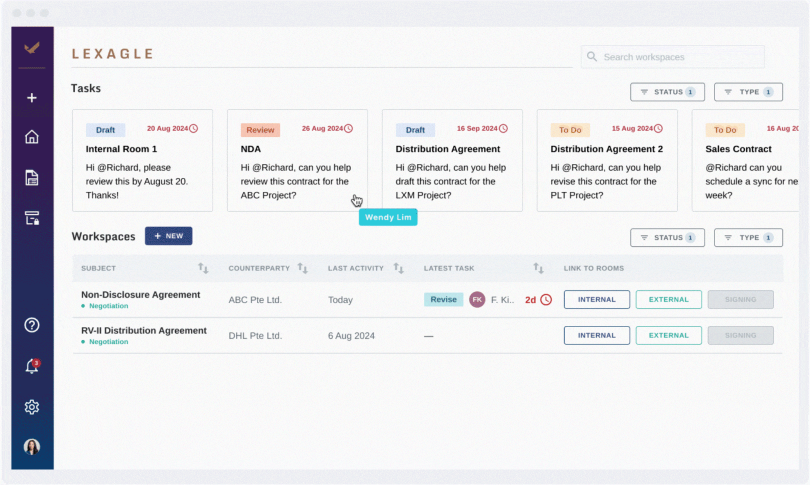 Lexagle Contract Management preview